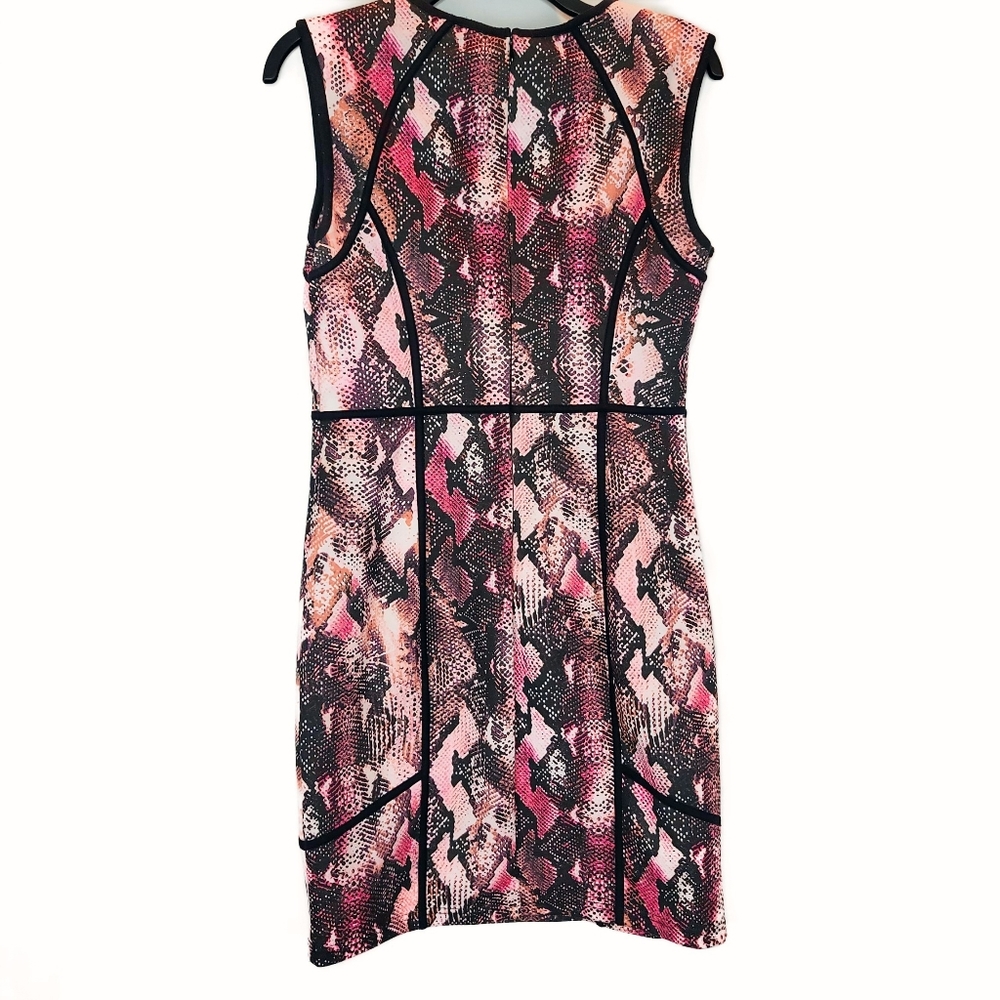 JLo Sz10 Midi Sheath Dress Pink Black Ombre
